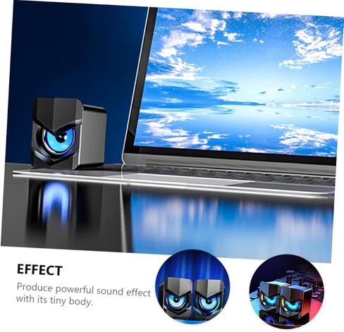 balacoo USB-Powered Mini Computer Speakers with Bass Boost, Compact Desktop Audio for Laptop and Office Use, Black Multimedia Wired Speakers Compatible with Dc5v in Kuwait