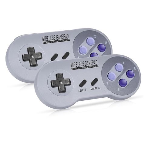 Asopiram Wireless Controller Compatible with SNES Games, 2-Pack Retro 2.4GHz Wireless Joystick for Windows PC Mac Linux Raspberry Pi Retropie, Gamapad with USB Receiver Compatible with Switch I in Kuwait