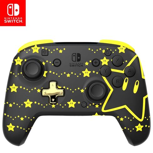 PDP REMATCH Enhanced Wireless Nintendo Switch Pro Controller - Rechargeable Battery Powered, Mario Super Star Glow in the Dark (Renewed) in Kuwait