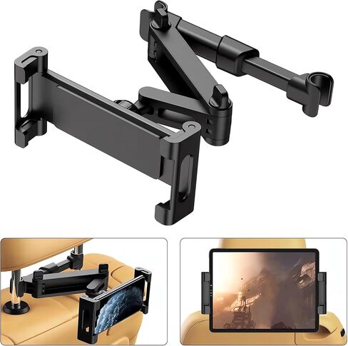 Car Headrest Tablet Holder,Road Trip Essentials for Kids, Tablet car Mount Road Trip Essentials for Kids, Adjustable headrest, Fits All 4.7-12.9"" Devices in Kuwait