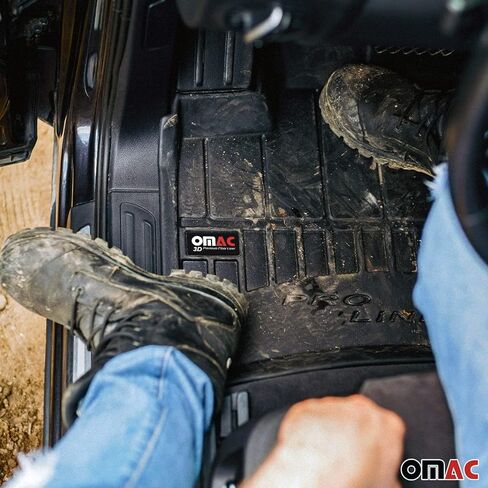 Omac Premium Floor Haps for Lexus هي Sedan 2014-2024 Car Mats All Weather 3D Fit Fit Rubber Mat Hate Roofbless TPE Liners Laser Laser Non-Slip (Black) in Saudi Arabia
