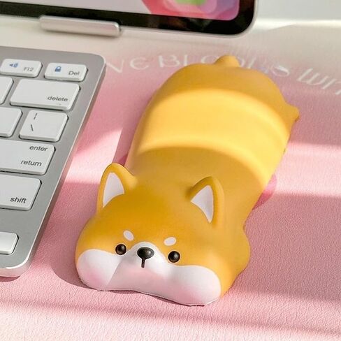 Cute Cartoon Office Desktop Pad Computing Wrist Rests for Mouse Pad Cat Dog Memory Foam Desktop Computer Laptop Arm Rest (Yellow Dog) in Saudi Arabia