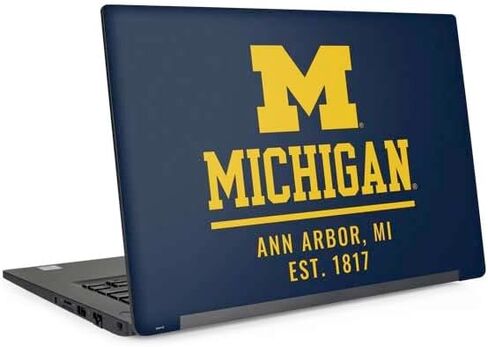 Skinit Decal Laptop Skin Compatible with Latitude 7420 - Officially Licensed University of Michigan Ann Arbor Est 1817 Design in Kuwait