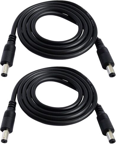 2 قطعة DC 5.5 مم × 2.5 مم كابل تمديد الطاقة ذكر إلى ذكر 3FT، 18AWG 12V DC 5525 كابل توصيل الطاقة ذكر إلى ذكر، لكاميرا المراقبة، جهاز التوجيه، شاشة عرض LED (DC5525-18AWG) in Kuwait