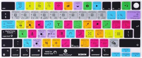 غطاء لوحة المفاتيح السيليكون XSKN Photoshop Shortcut إصدار الاتحاد الأوروبي لجهاز Apple MacBook Air 13/15 بوصة مع شريحة M5/M4/M3/M2 وMacBook Neo مع شريحة A18 Pro in Kuwait