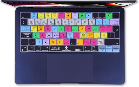 غطاء لوحة المفاتيح السيليكون XSKN Photoshop Shortcut إصدار الاتحاد الأوروبي لجهاز Apple MacBook Air 13/15 بوصة مع شريحة M5/M4/M3/M2 وMacBook Neo مع شريحة A18 Pro in Kuwait