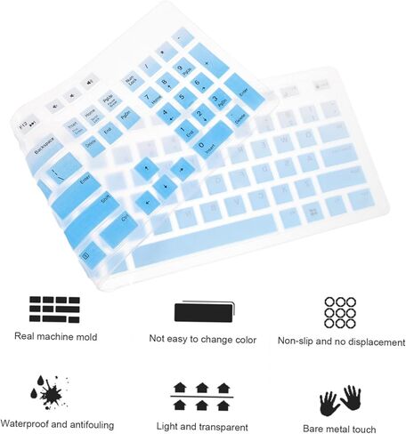 NUOBESTY 1pc Silicone Keyboard Protector for Wired Keyboard and Cover Gradient Silicone Skin Easy to Layout in Kuwait