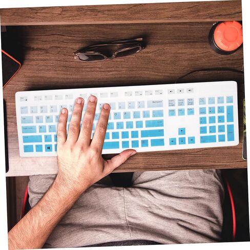 NUOBESTY 1pc Silicone Keyboard Protector for Wired Keyboard and Cover Gradient Silicone Skin Easy to Layout in Kuwait