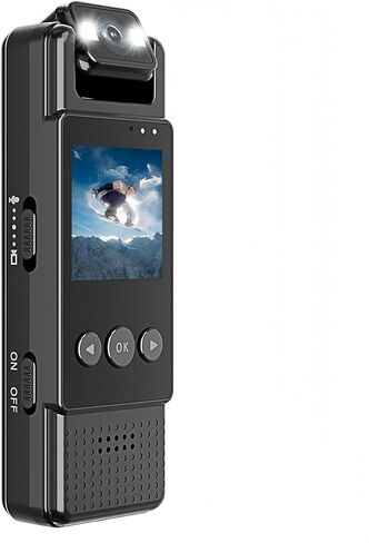 كاميرا الجسم Tangxi 4K WiFi مع تسجيل الصوت والفيديو، كاميرا عمل POV صغيرة يمكن ارتداؤها مع عدسة دوارة 180 درجة ومشبك خلفي، تسجيل حلقة للعمل وركوب الدراجات والسفر (128 جيجابايت) in Kuwait