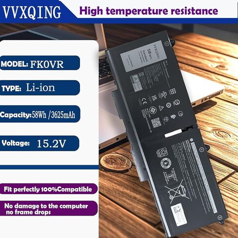 FK0VR 58Wh استبدال بطارية Dell Latitude 7430 7330 5330 2 في 1 SeriesLatitude 5330 2 في 1/7330 2 في 1/7430 2 في 1 P133G P134G P135G P136G P110F P138G P139G FKOVR 8H6WD 51R71 15.2 فولت in Kuwait