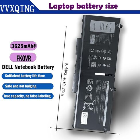 FK0VR 58Wh استبدال بطارية Dell Latitude 7430 7330 5330 2 في 1 SeriesLatitude 5330 2 في 1/7330 2 في 1/7430 2 في 1 P133G P134G P135G P136G P110F P138G P139G FKOVR 8H6WD 51R71 15.2 فولت in Kuwait