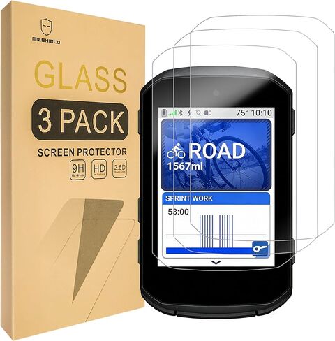 واقي شاشة Mr.Shield متوافق مع Garmin Edge 550/850 [زجاج مقسّى] [3 عبوات] [زجاج ياباني بصلابة 9H] in Kuwait