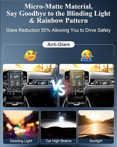 BIBIBO 3 قطع مضادة للوهج لـ 2025 2026 RAM 1500 2500 3500 واقي شاشة 2025 2026 RAM 1500 Uconnect 14.4 بوصة تعمل باللمس + 10.25 بوصة شاشة Passager مضادة للوهج تقلل بصمات الأصابع HD Clear in Kuwait