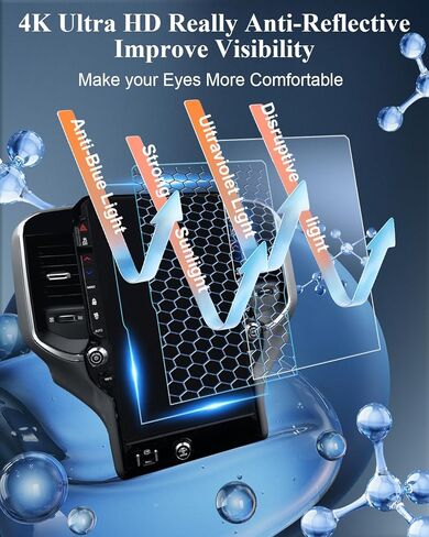 BIBIBO 3 قطع مضادة للوهج لـ 2025 2026 RAM 1500 2500 3500 واقي شاشة 2025 2026 RAM 1500 Uconnect 14.4 بوصة تعمل باللمس + 10.25 بوصة شاشة Passager مضادة للوهج تقلل بصمات الأصابع HD Clear in Kuwait