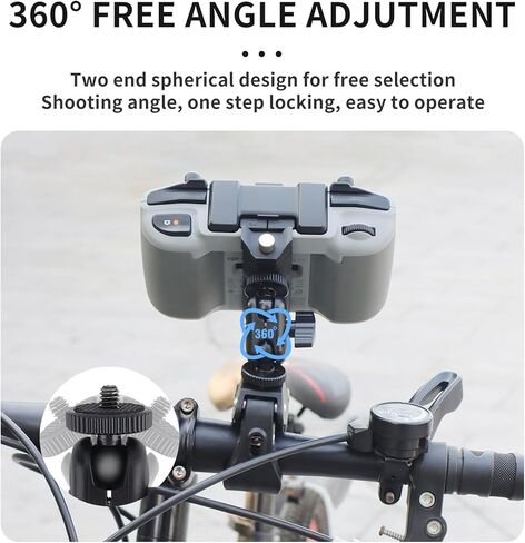 Bicycle Mount Bracket Adapter for DJI RC-N3 Mini 5 Pro Accessories, Cycling Bike Handlebar Holder Clamp Clip Base Compatible with DJI RC-N2/N1/N3 Drone Air 3 3S/Mini4 Pro/Mini 2 3 3Pro/Flip/Neo 2 Controller in Kuwait