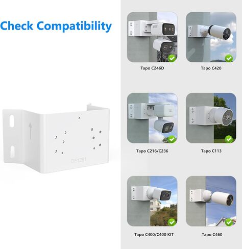 دعامة تثبيت على الزوايا متوافقة مع كاميرات TP-Link Tapo C246D/C236/C216/C217/C113/C420/C400/C400 KIT/C460 (أبيض) in Kuwait