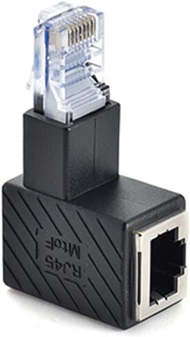 محول إيثرنت Rj45 90 درجة ذكر أنثى LAN 8P8C تمديد كريستال للرأس لتوصيل أجهزة LAN 5/6 / 5e in Kuwait