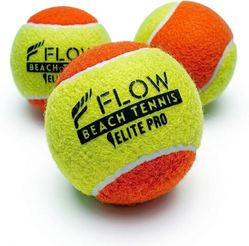 Flow Beach Tennis Beach Tennis Balls, ITF Approved Beach Tennis Balls, (Pack with 3), Low Compression, Sand Court Balls for Beach Tennis in Saudi Arabia