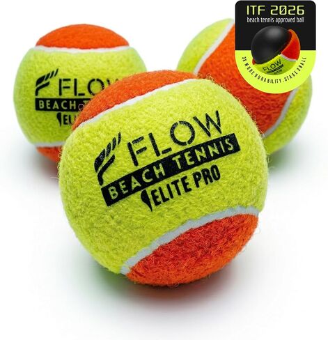Flow Beach Tennis Beach Tennis Balls, ITF Approved Beach Tennis Balls, (Pack with 3), Low Compression, Sand Court Balls for Beach Tennis in Saudi Arabia