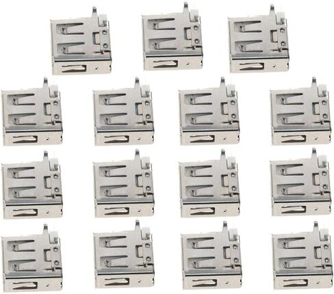 PCB USB موصل USB-AF أنثى جاك 4 دبوس 90 درجة الجانب إدراج قصيرة الجسم كرة لولبية حافة 15 قطعة ، WuJuntool in Kuwait
