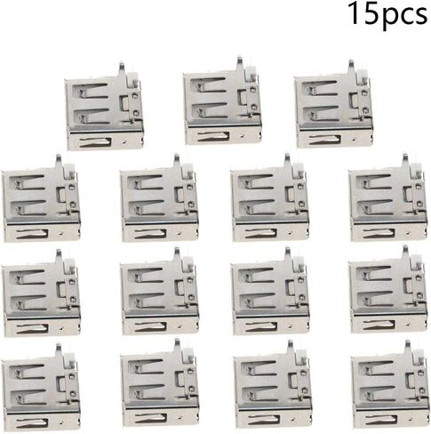 PCB USB موصل USB-AF أنثى جاك 4 دبوس 90 درجة الجانب إدراج قصيرة الجسم كرة لولبية حافة 15 قطعة ، WuJuntool in Kuwait