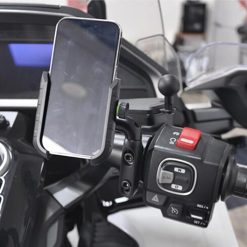 دراجة نارية الذعر لهوندا Goldwing GL1800 F6B DCT العالمي دراجة الفرامل رافعة إزاحة جهاز الهاتف جبل حامل قوس أجزاء مركبة خاصة مقترنة 17 مم 5/8 بوصة محول رأس الكرة in Kuwait