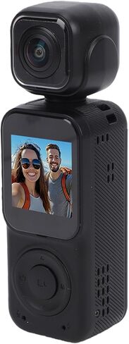 EBTOOLS مسجل فيديو محمول، 4K 12MP عدسة مزدوجة 180 درجة دوران واي فاي كاميرا رياضية محمولة مع بطارية 2000 مللي أمبير في الساعة لمدونات الفيديو في الهواء الطلق وركوب الأمواج والتخييم in Kuwait
