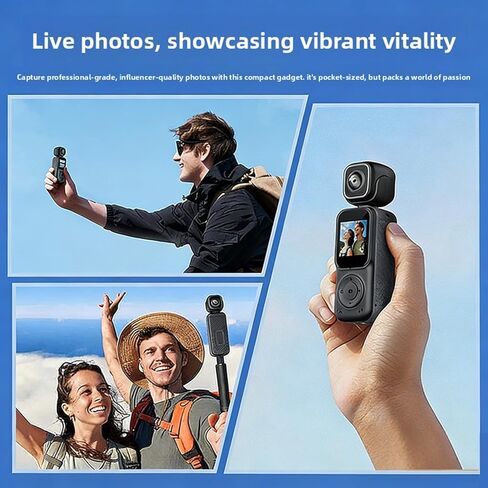 EBTOOLS مسجل فيديو محمول، 4K 12MP عدسة مزدوجة 180 درجة دوران واي فاي كاميرا رياضية محمولة مع بطارية 2000 مللي أمبير في الساعة لمدونات الفيديو في الهواء الطلق وركوب الأمواج والتخييم in Kuwait
