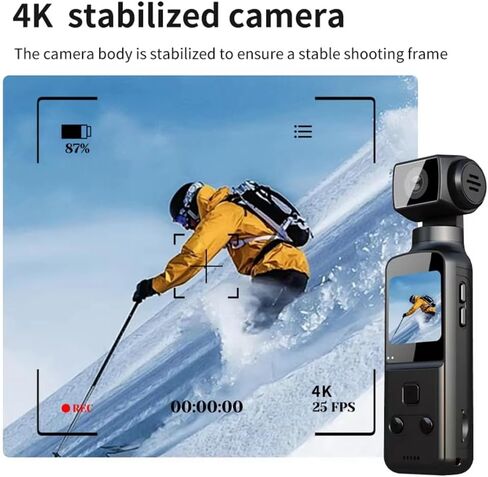 كاميرا رقمية للجيب 4K، شاشة 1.33 بوصة، دوران 270 درجة، تسجيل نقل واي فاي، كاميرا رياضية محمولة للحركة in Kuwait