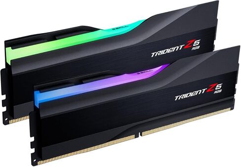 G.SKILL Trident Z5 RGB Series (Intel XMP 3.0) DDR5 RAM 32GB (2x16GB) 7800MT/s CL36-46-46-125 1.45V ذاكرة الكمبيوتر المكتبي UDIMM - أسود غير لامع (F5-7800J3646H16GX2-TZ5RK) in Kuwait