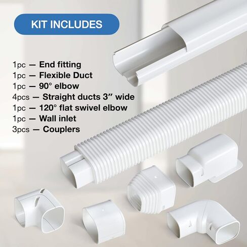 Cooper & Hunter Line Set Cover Kit for Mini Split Air Conditioners and Heat Pumps Paintable Durable Decorative (3" W / 12FT L) in Saudi Arabia