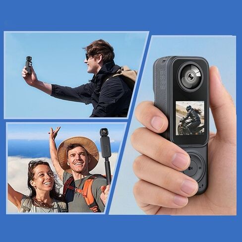 كاميرا PUSOKEI 4K WiFi Action، مسجل كاميرا فيديو بدقة 56 ميجابكسل مع عدسة أمامية خلفية مزدوجة، زاوية واسعة 130 درجة، عدسة عين السمكة، تسجيل حلقي، التحكم في التطبيق، لركوب الدراجات، ومدونات الفيديو in Kuwait