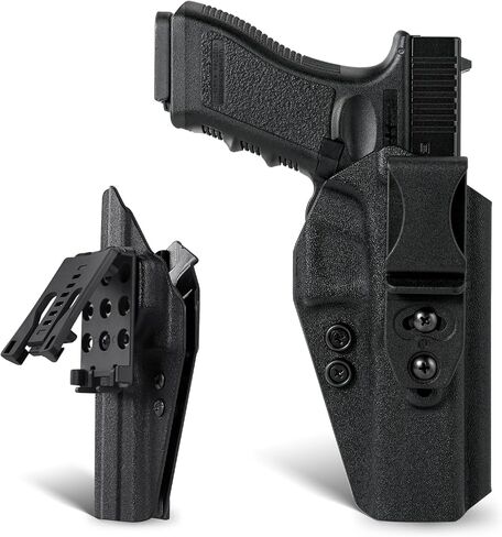 Glock34 Compatible IWB & OWB kydex Gun Holster for Glock G34(Gen 4-5,MOS), G17/G19/ G25/G45(Gen3-5), Concealed Carry and Outside The Waistband Carry Pistol Holster, Height and Angle Adjustable in Kuwait