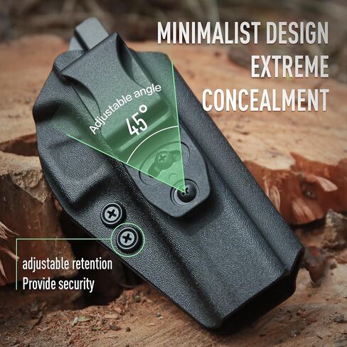 Glock34 Compatible IWB & OWB kydex Gun Holster for Glock G34(Gen 4-5,MOS), G17/G19/ G25/G45(Gen3-5), Concealed Carry and Outside The Waistband Carry Pistol Holster, Height and Angle Adjustable in Kuwait