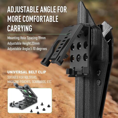 Glock34 Compatible IWB & OWB kydex Gun Holster for Glock G34(Gen 4-5,MOS), G17/G19/ G25/G45(Gen3-5), Concealed Carry and Outside The Waistband Carry Pistol Holster, Height and Angle Adjustable in Kuwait