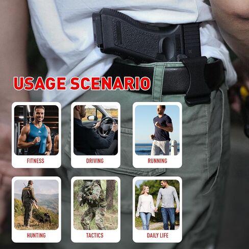 Glock34 Compatible IWB & OWB kydex Gun Holster for Glock G34(Gen 4-5,MOS), G17/G19/ G25/G45(Gen3-5), Concealed Carry and Outside The Waistband Carry Pistol Holster, Height and Angle Adjustable in Kuwait