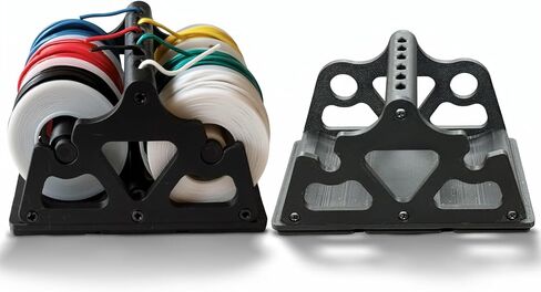 حامل سلك 6 بكرات، متوافق مع شبكة Gridfinity 2x3، موزع كابل مضاد للتشابك لبكرات تصل إلى 60 مم، منظم سطح المكتب لمحطة اللحام ومنضدة العمل الإلكترونية (أسود) in Kuwait