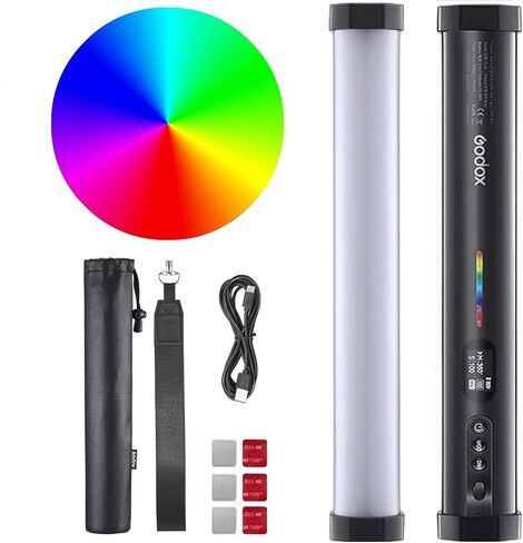 مصباح أنبوب Godox TL30 RGB - أنبوب RGBWW LED محمول مقاس 12 بوصة مع 2700K–6500K CCT، لون 360 درجة، 13 FX، تطبيق وتحكم 2.4 جيجا هرتز | يعمل بالبطارية، ضوء خفيف الوزن للأفلام والفيديو والصور والإنتاج الإبداعي in Kuwait