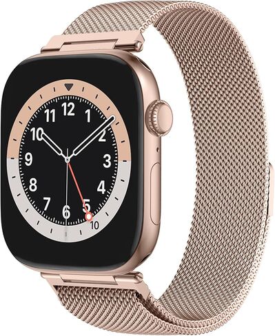 Stainless Steel Milanese Loop Compatible with Apple Watch 38mm 40mm 41mm 42mm 44mm 45mm 46mm, 20MM Width Magnetic Replacement Band for Women Men, Adjustable Metal Clasp Strap for iWatch Series 11 10 9 8 7 6 5 4 3 2 1 SE in Kuwait