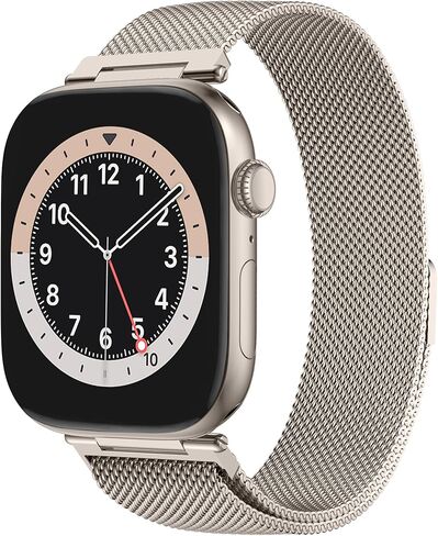 Stainless Steel Milanese Loop Compatible with Apple Watch 38mm 40mm 41mm 42mm 44mm 45mm 46mm, 20MM Width Magnetic Replacement Band for Women Men, Adjustable Metal Clasp Strap for iWatch Series 11 10 9 8 7 6 5 4 3 2 1 SE in Saudi Arabia