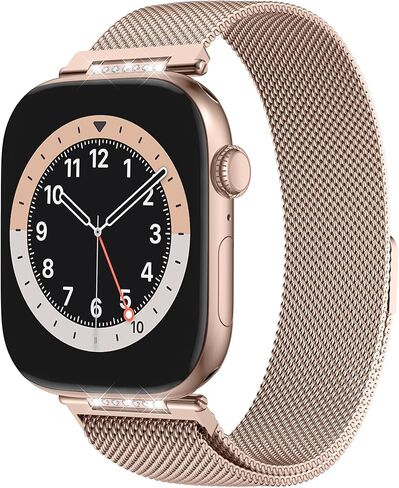 Stainless Steel Milanese Loop Compatible with Apple Watch 38mm 40mm 41mm 42mm 44mm 45mm 46mm, 20MM Width Magnetic Replacement Band for Women Men, Adjustable Metal Clasp Strap for iWatch Series 11 10 9 8 7 6 5 4 3 2 1 SE in Saudi Arabia