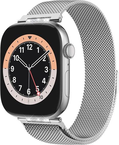 Stainless Steel Milanese Loop Compatible with Apple Watch 38mm 40mm 41mm 42mm 44mm 45mm 46mm, 20MM Width Magnetic Replacement Band for Women Men, Adjustable Metal Clasp Strap for iWatch Series 11 10 9 8 7 6 5 4 3 2 1 SE in Saudi Arabia