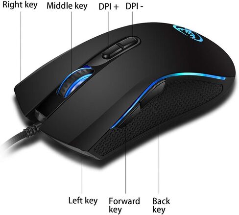 Computer Wired Mouse Pro Gaming Mice 7 Color Changing Ergonomic Mouse 3200 DPI Adjustable in Kuwait