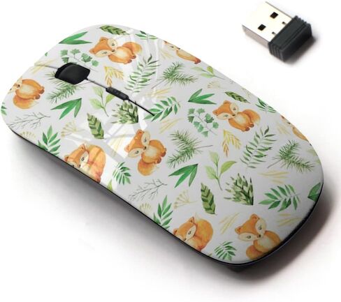 2.4G Wireless Mouse with Cute Pattern Design for All Laptops and Desktops with Nano Receiver - Watercolor Forest Cute in Kuwait