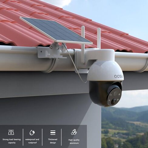 مجموعات تثبيت مزراب HOLACA متوافقة مع كاميرات الأمن الشمسية AOSU اللاسلكية في الهواء الطلق (SolarCam D1 SE/Lite/Max) ولوحة Aosu الشمسية (أبيض) in Kuwait