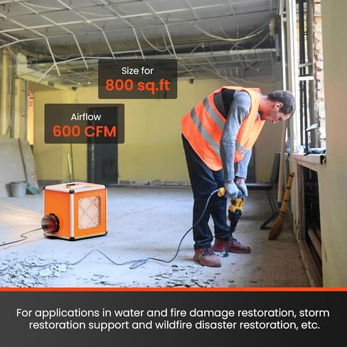 Abestorm Air Scrubber Commercial with UV-C Light, H13 HEPA Activated Carbon Filter, Negative Ion, Aluminium Air Purifier for Hospital, Renovation, Water and Fire Restoration | Up to 600 CFM in Saudi Arabia