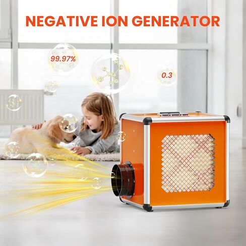 Abestorm Air Scrubber Commercial with UV-C Light, H13 HEPA Activated Carbon Filter, Negative Ion, Aluminium Air Purifier for Hospital, Renovation, Water and Fire Restoration | Up to 600 CFM in Saudi Arabia