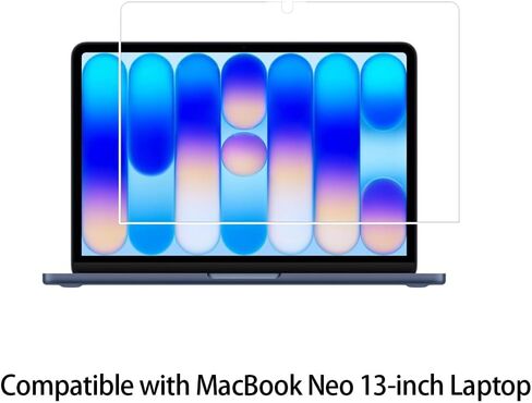 واقي شاشة Zshion متوافق مع جهاز MacBook Neo مقاس 13 بوصة، طبقة من الزجاج المقوى بقوة 9H شفاف كريستالي (عبوة واحدة) in Kuwait