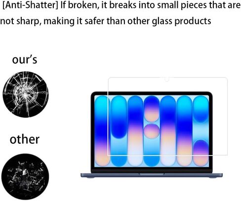 واقي شاشة Zshion متوافق مع جهاز MacBook Neo مقاس 13 بوصة، طبقة من الزجاج المقوى بقوة 9H شفاف كريستالي (عبوة واحدة) in Kuwait