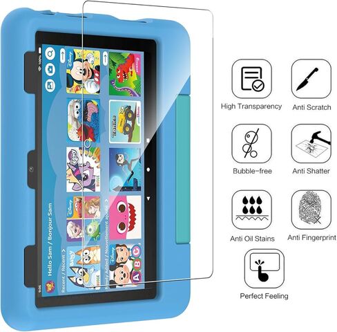 واقي شاشة WD&CD مكون من قطعتين متوافق مع HD 8 Kids/8 Kids Pro 2024 8 بوصة، جراب زجاجي مقسى صديق للبيئة لـ 8 Kids Pro 2024 8 بوصة 【مضاد للخدش 】【مضاد للفقاعات】【عالية الوضوح】 in Kuwait